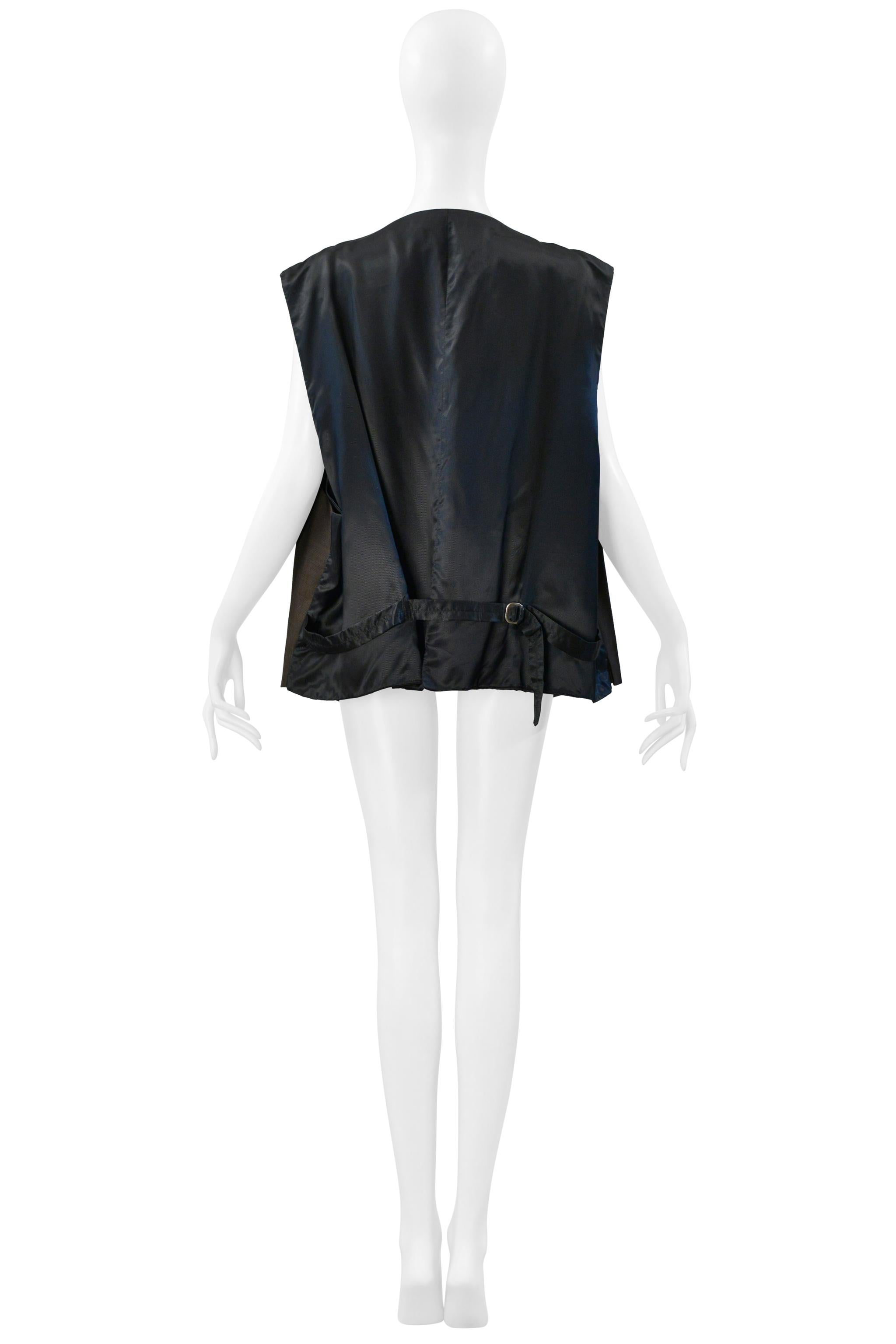 Maison Martin Margiela Gilet artigianale in tessuto vintage marrone Aw 2000 in vendita 3