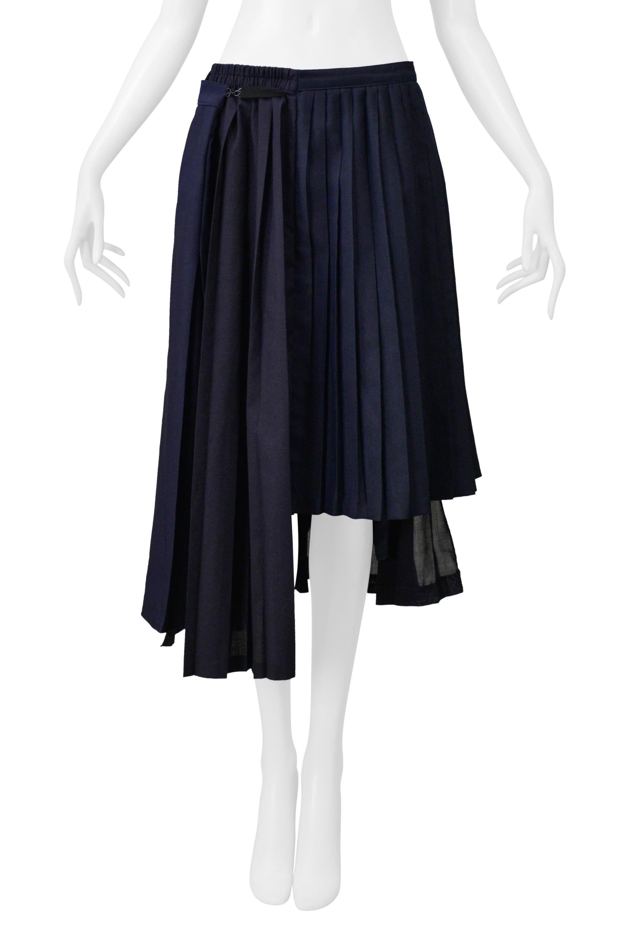 Maison Martin Margiela Artisanal Marineblauer Plisseerock in Übergröße Ss 2001 (Schwarz) im Angebot