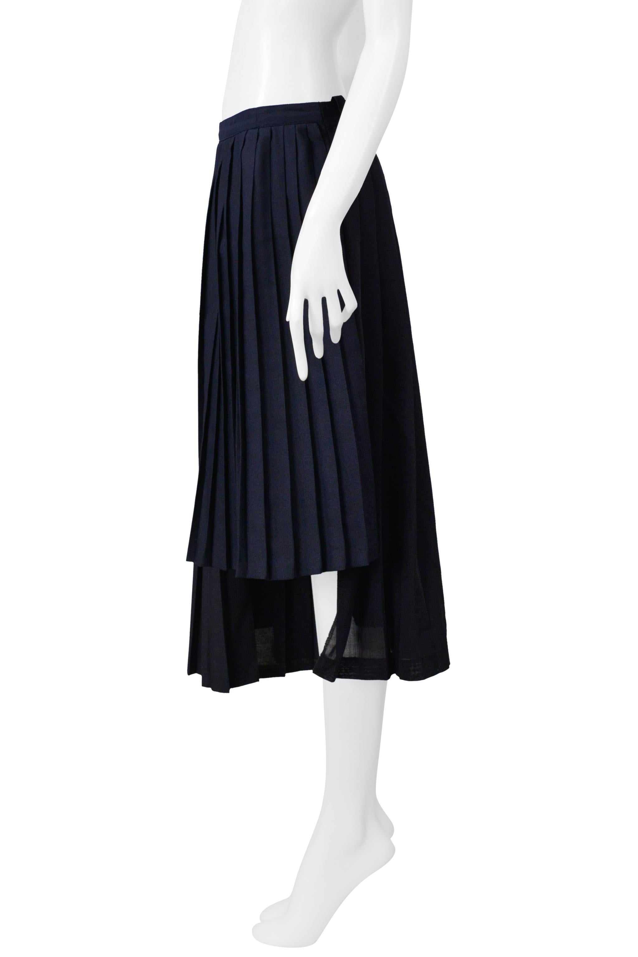 Maison Martin Margiela Artisanal Marineblauer Plisseerock in Übergröße Ss 2001 Damen im Angebot