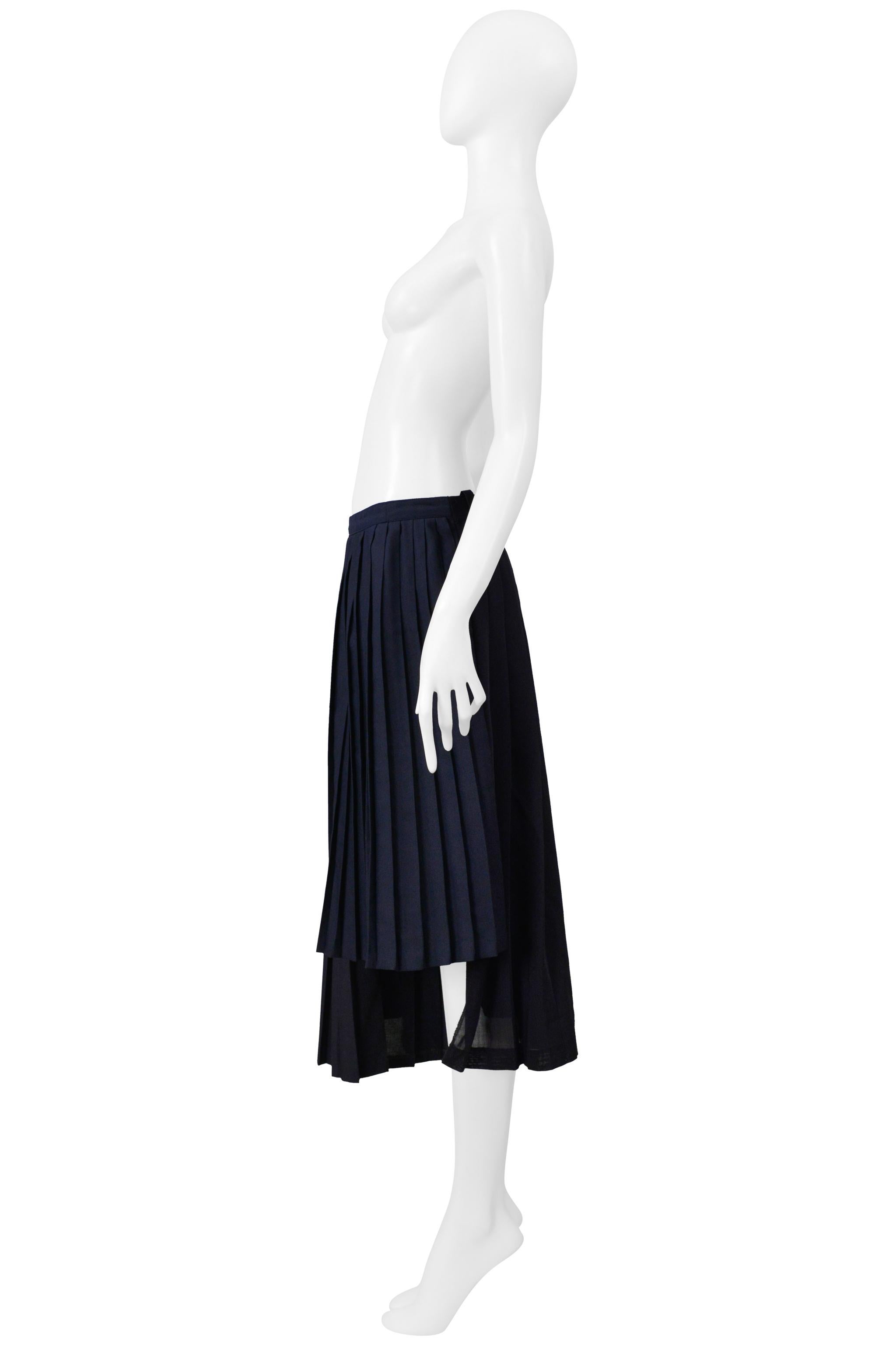 Maison Martin Margiela Artisanal Marineblauer Plisseerock in Übergröße Ss 2001 im Angebot 2