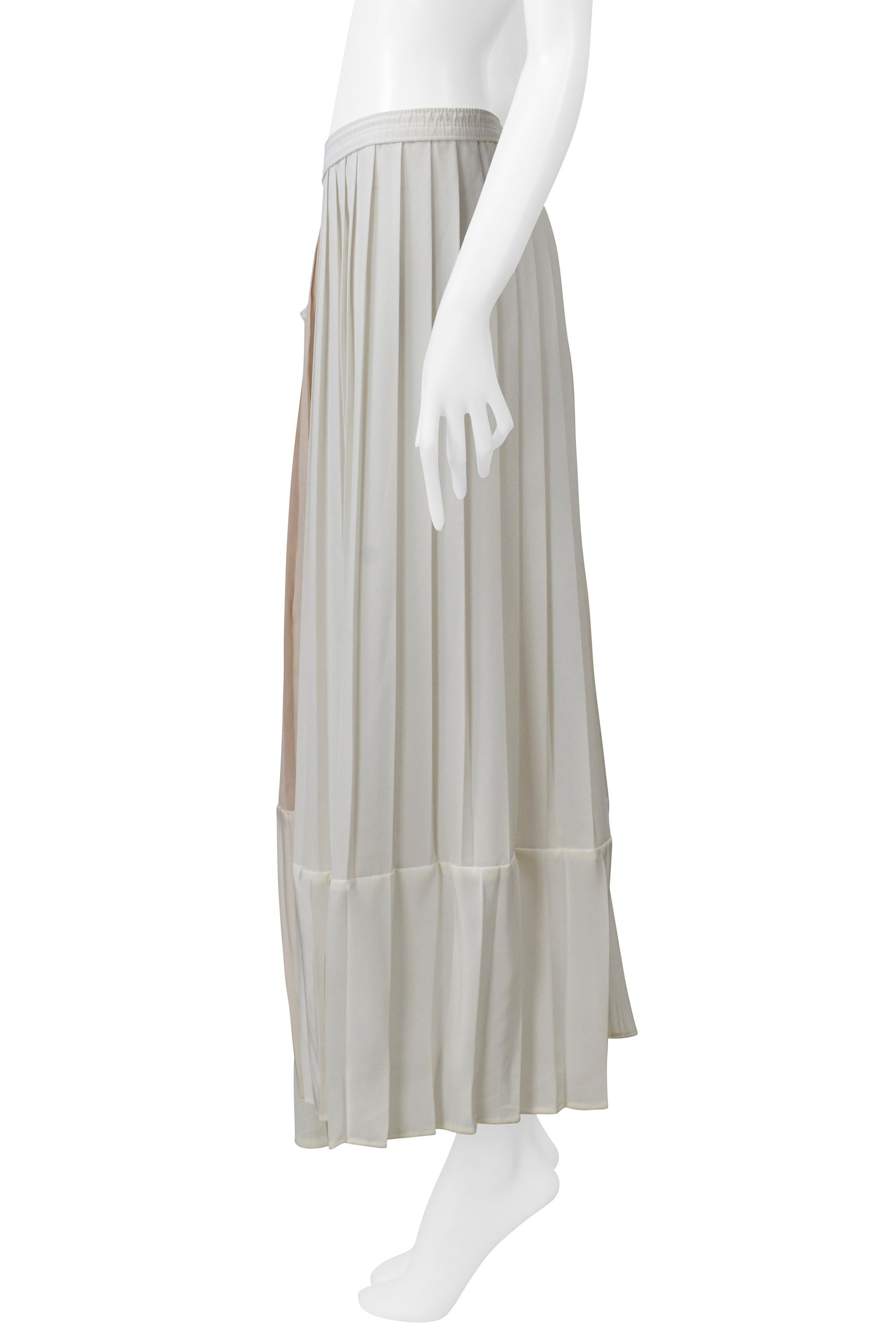 Maison Martin Margiela Artisanal OffWhite Pleated Skirt W/Vintage Panels SS 2000 For Sale 1