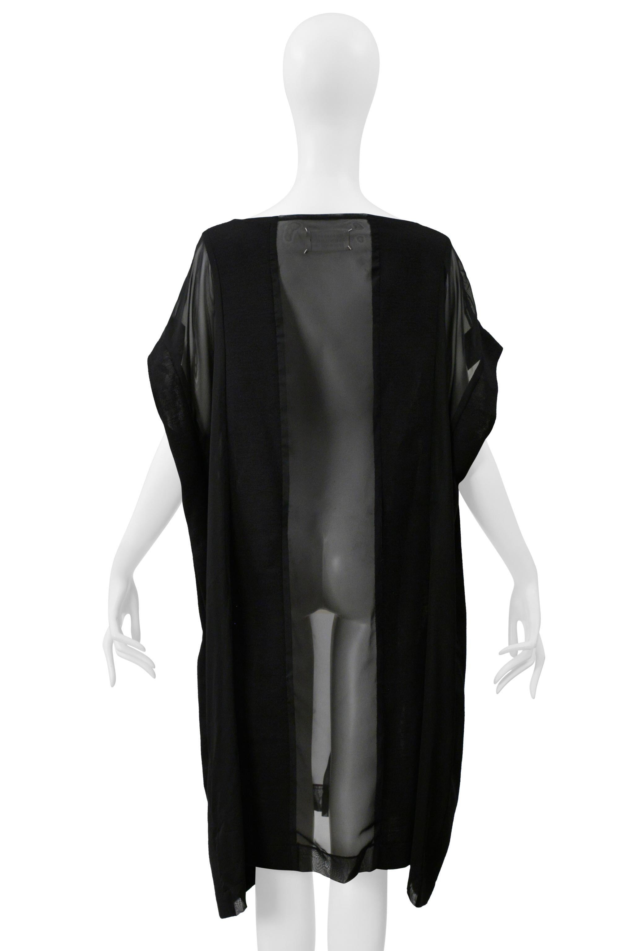 Maison Martin Margiela Artisanal Robe noire surdimensionnée avec empiècements transparents 2000 en vente 5