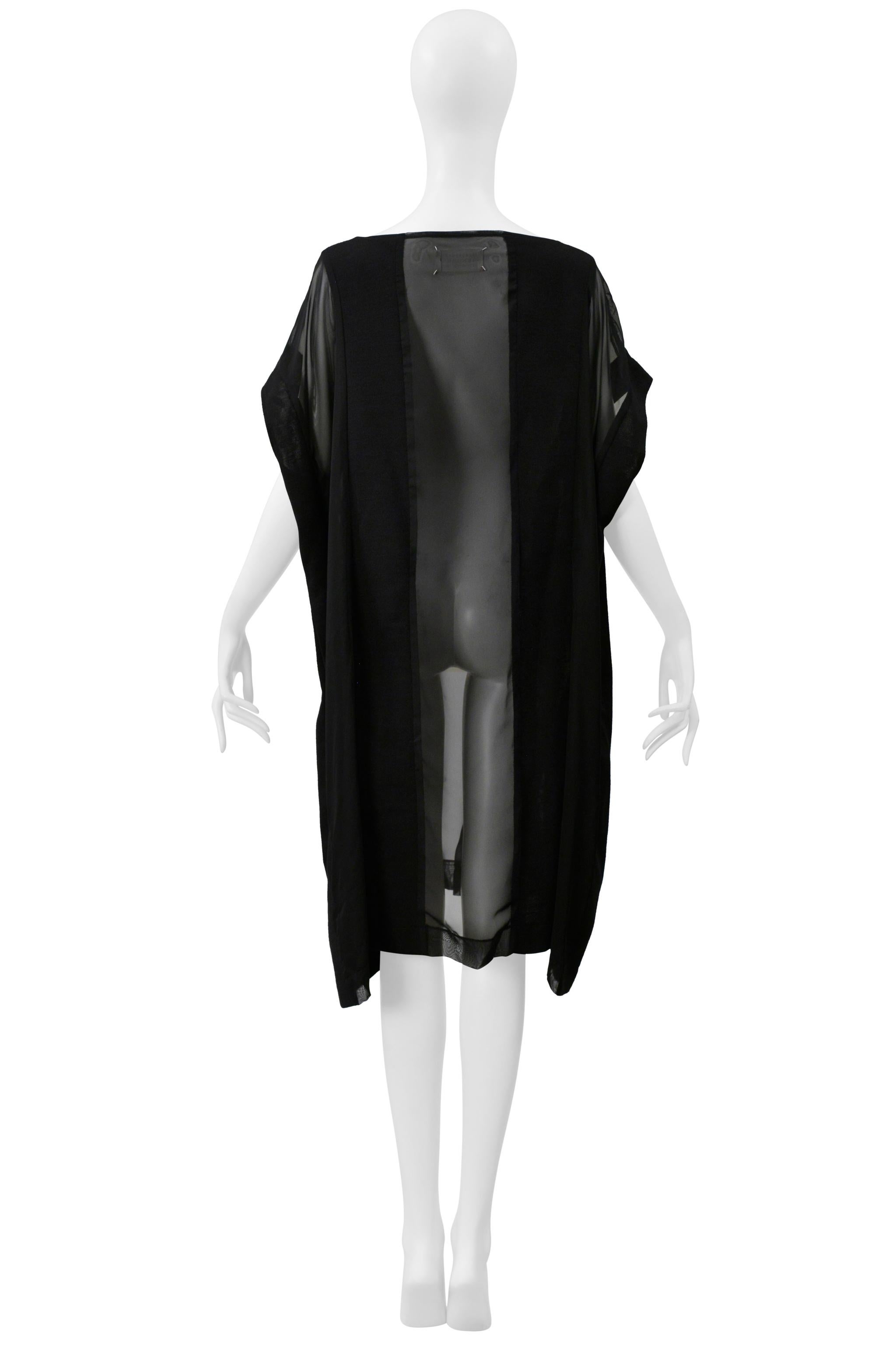 Maison Martin Margiela Artisanal Robe noire surdimensionnée avec empiècements transparents 2000 en vente 6