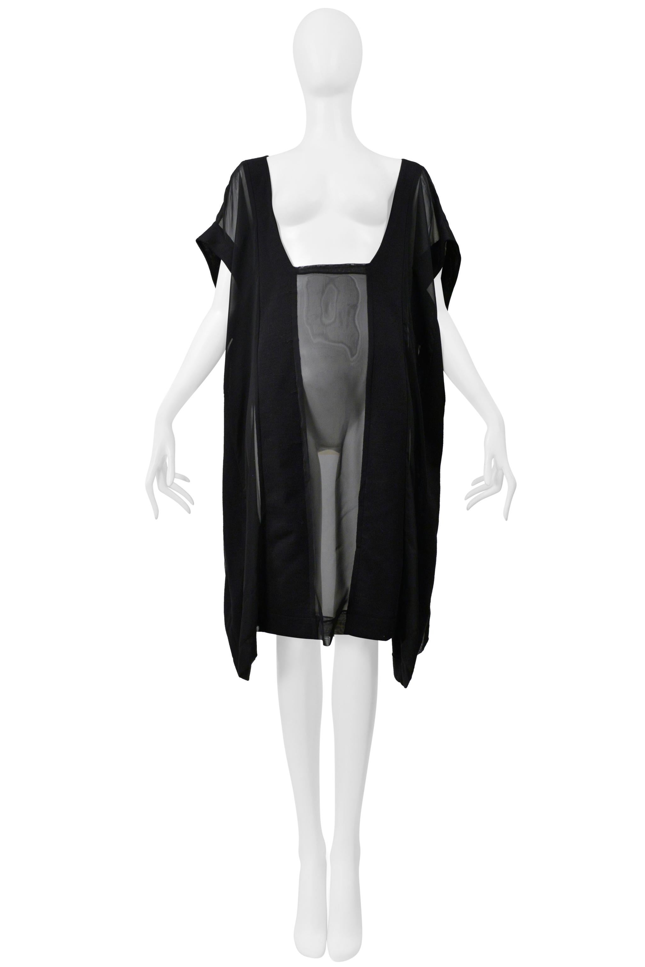 Maison Martin Margiela Artisanal Robe noire surdimensionnée avec empiècements transparents 2000 Pour femmes en vente