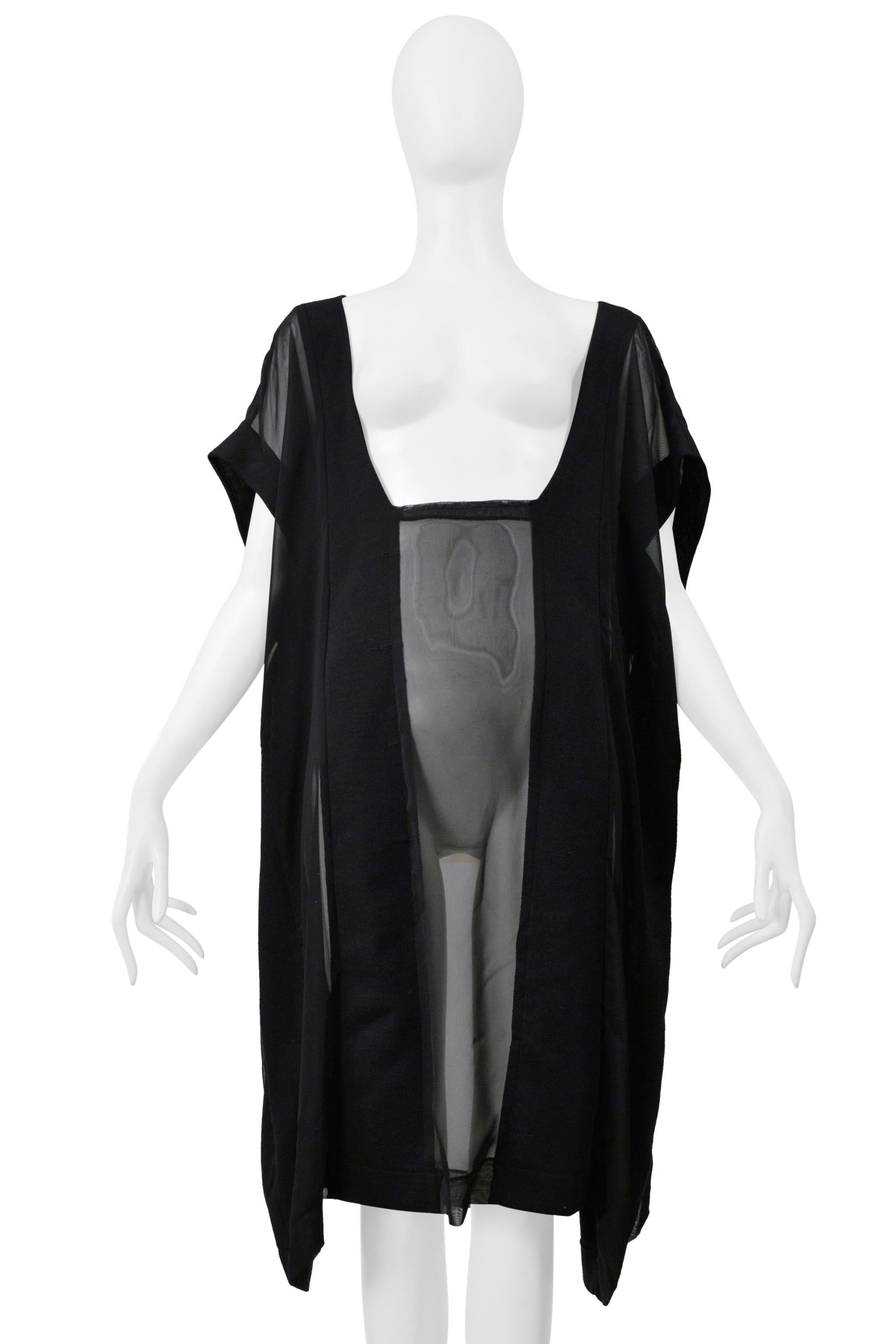 Maison Martin Margiela Artisanal Robe noire surdimensionnée avec empiècements transparents 2000 en vente 1