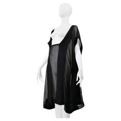 Maison Martin Margiela Artisanal Robe noire surdimensionnée avec empiècements transparents 2000