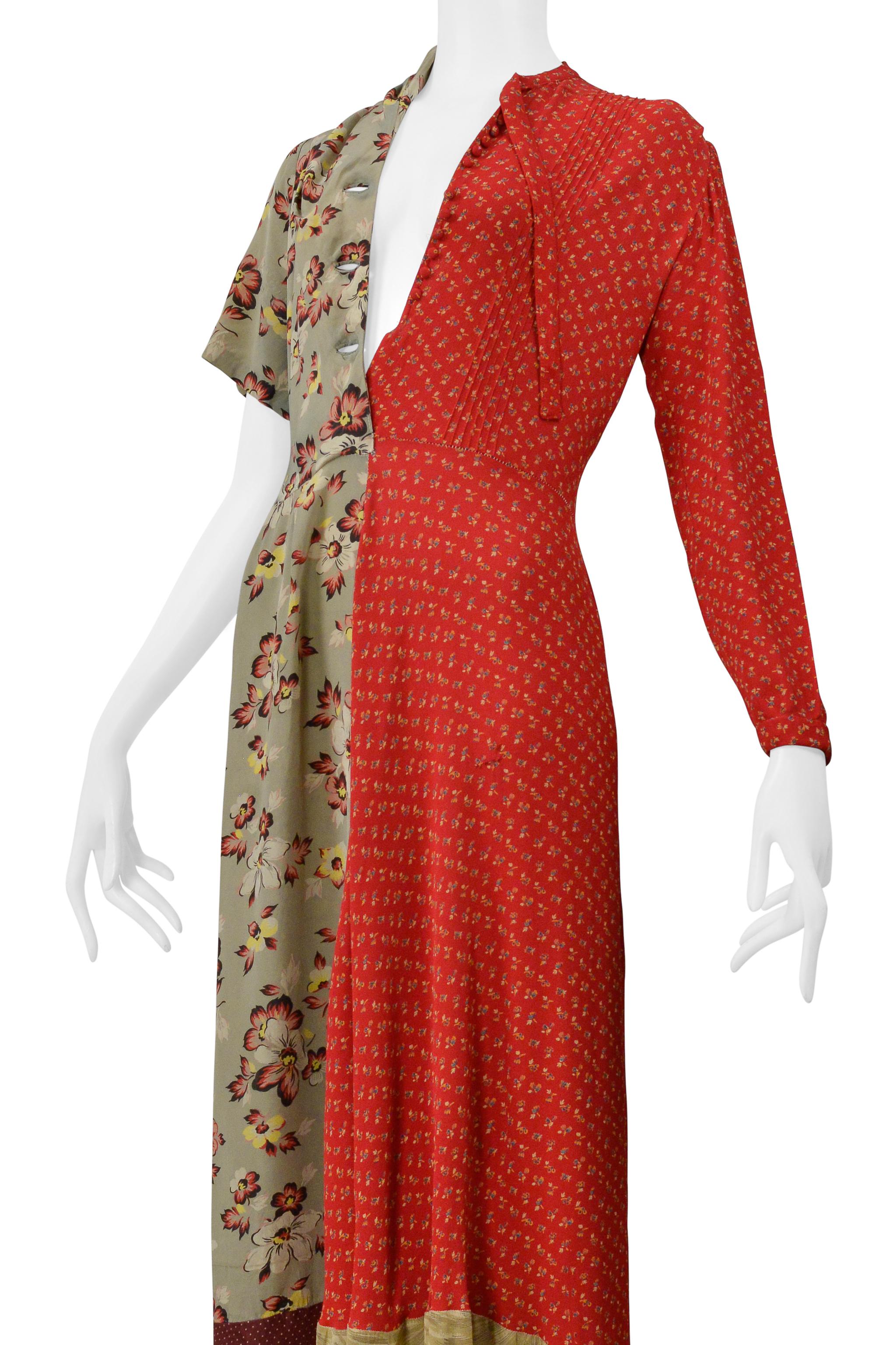 Maison Martin Margiela Artisanal Reconstructed Floral Vintage Dress 1993-94 In Good Condition For Sale In Los Angeles, CA