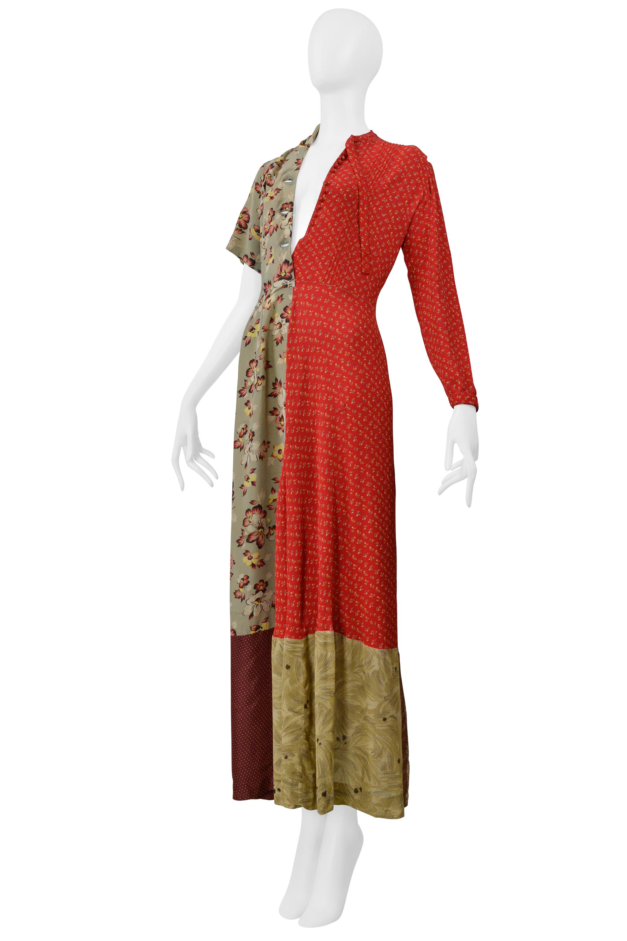 Women's Maison Martin Margiela Artisanal Reconstructed Floral Vintage Dress 1993-94 For Sale