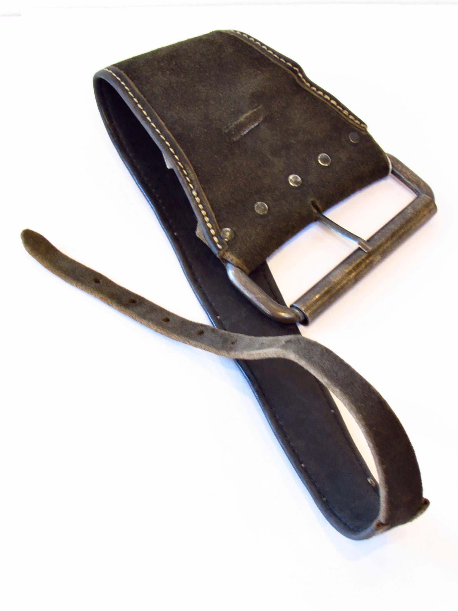 Maison Martin Margiela Asymmetrical Saddel Leather Belt For Sale 3