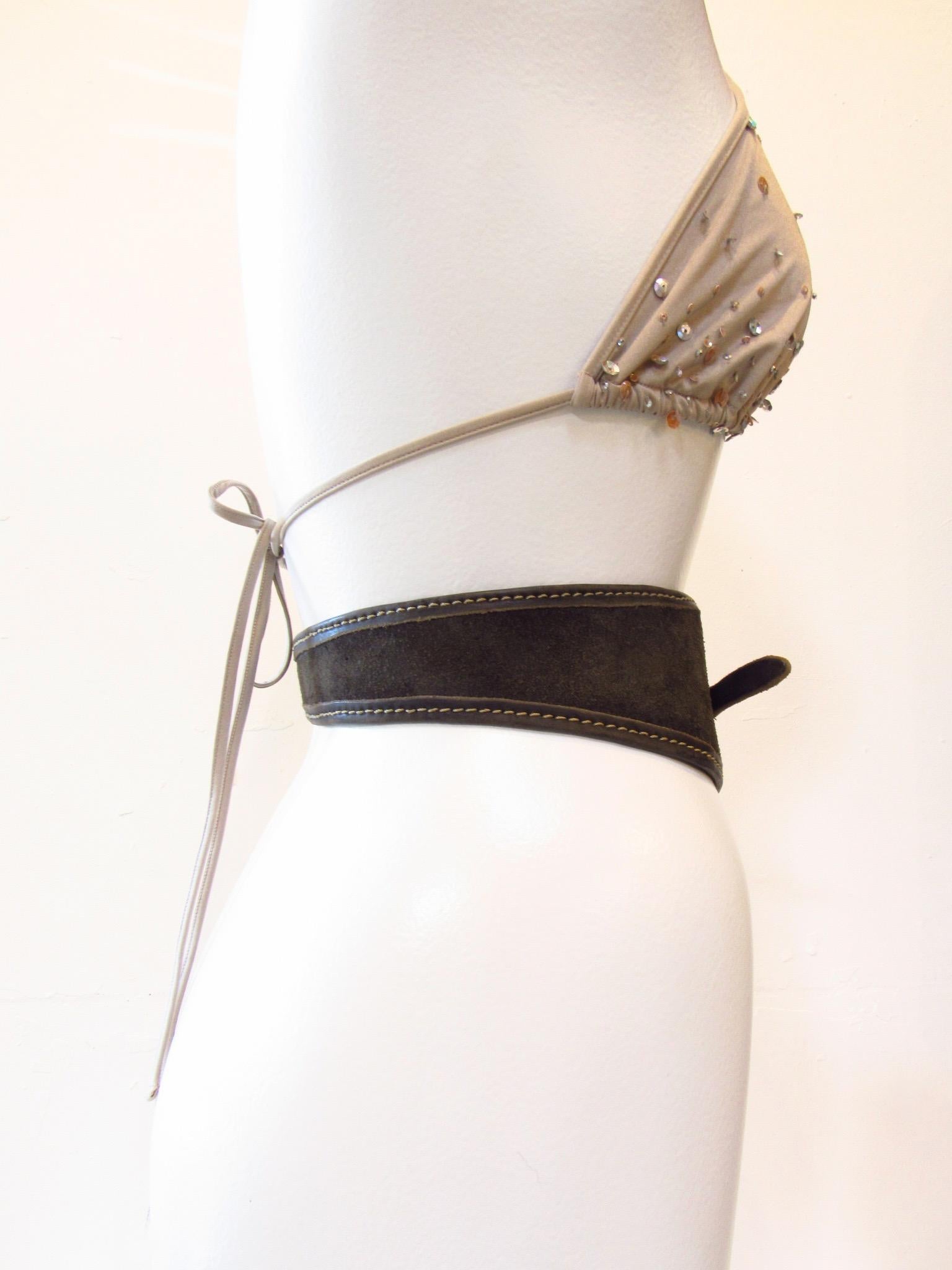 Women's Maison Martin Margiela Asymmetrical Saddel Leather Belt For Sale
