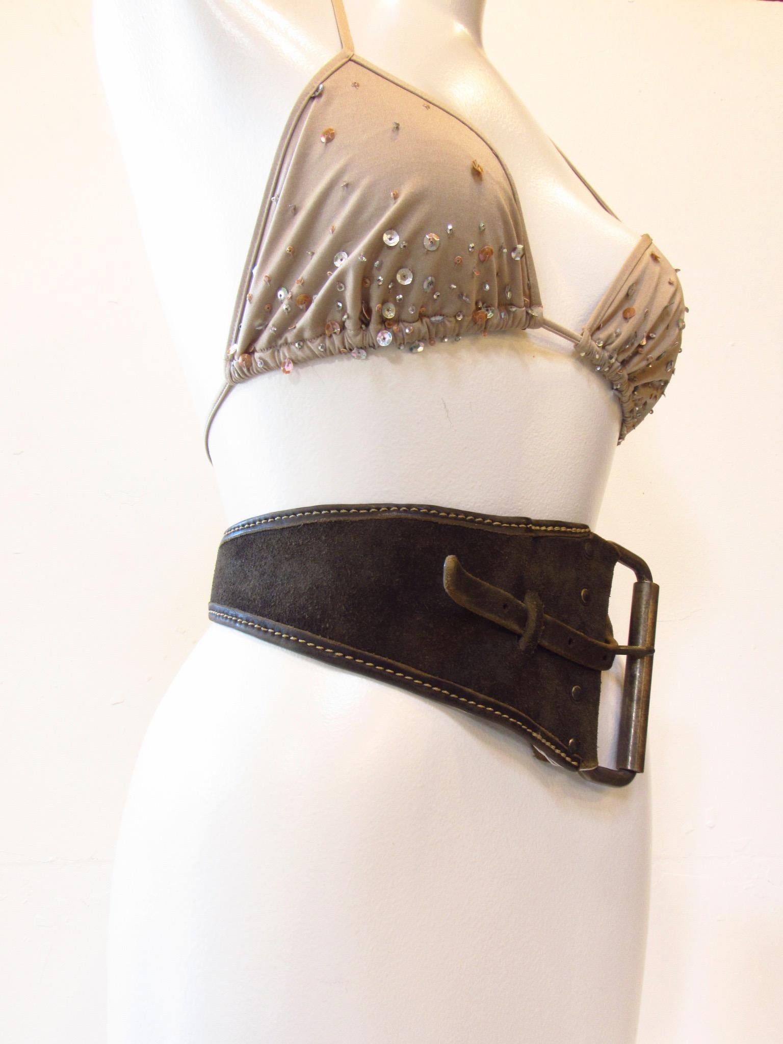 Maison Martin Margiela Asymmetrical Saddel Leather Belt For Sale 1