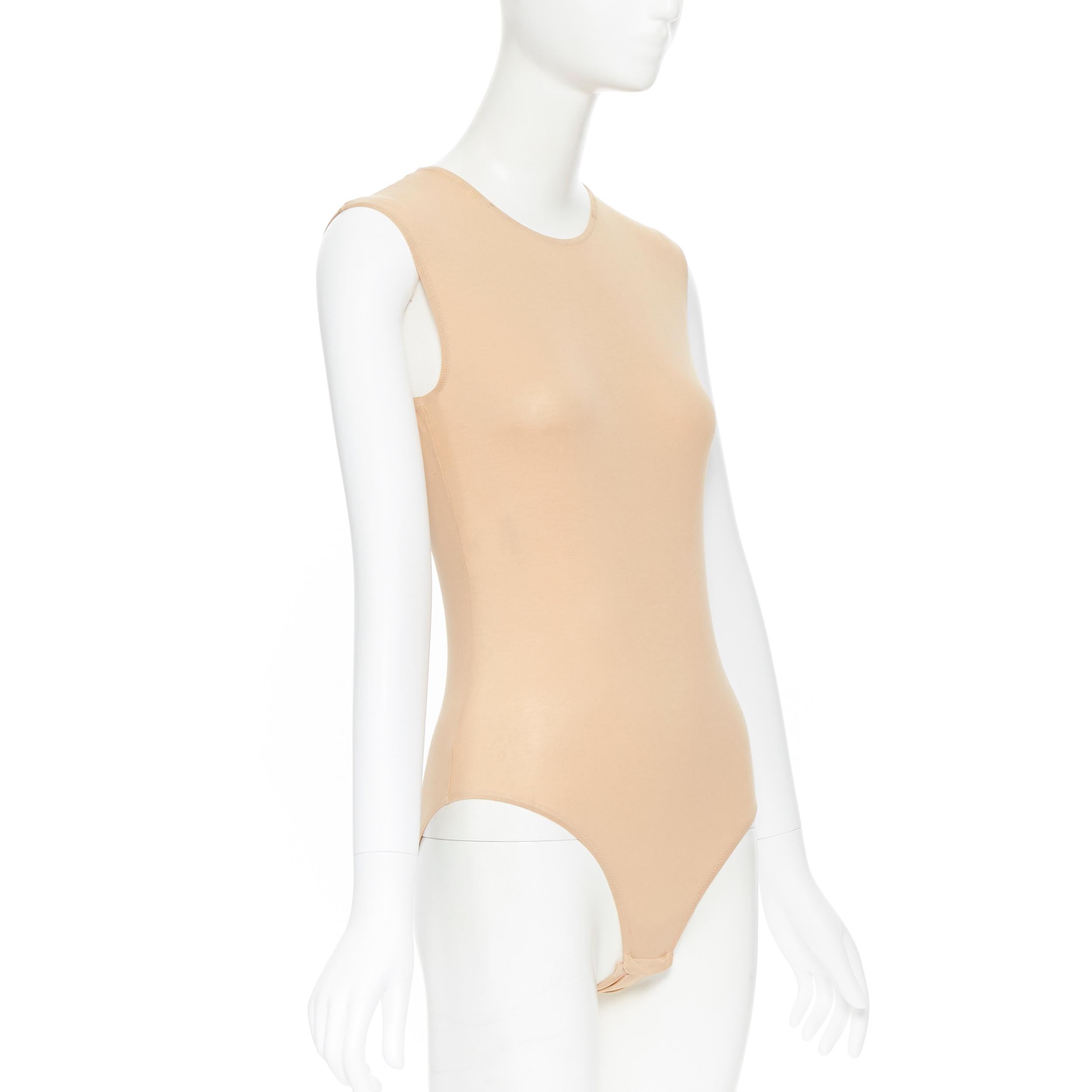 Beige MAISON MARTIN MARGIELA beige nude sleeveless bodysuit bodice top IT42