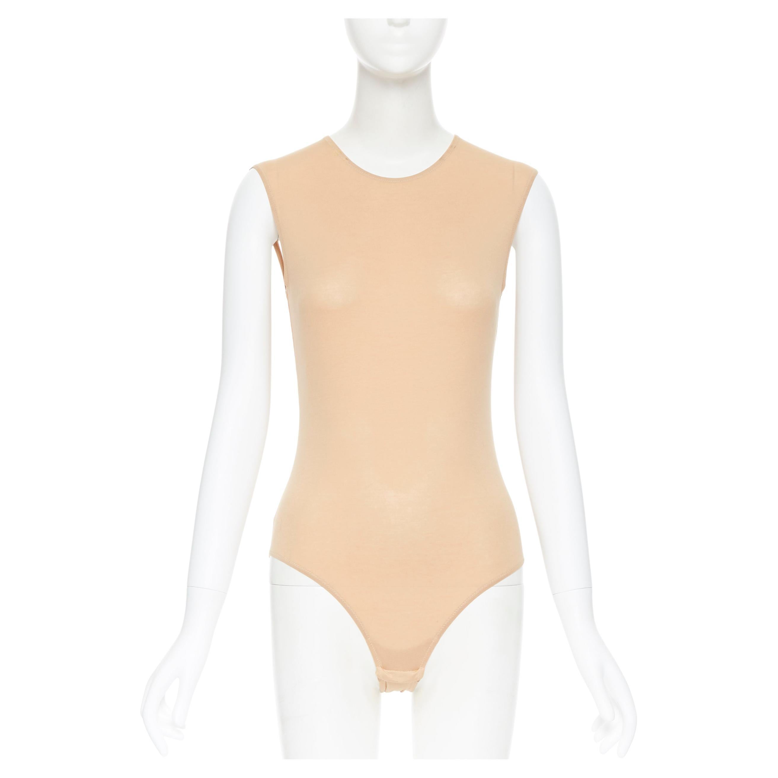 MAISON MARTIN MARGIELA beige nude sleeveless bodysuit bodice top IT42