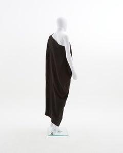 Maison Martin Margiela Black asymmetric one shoulder maxi dress, fw 2008