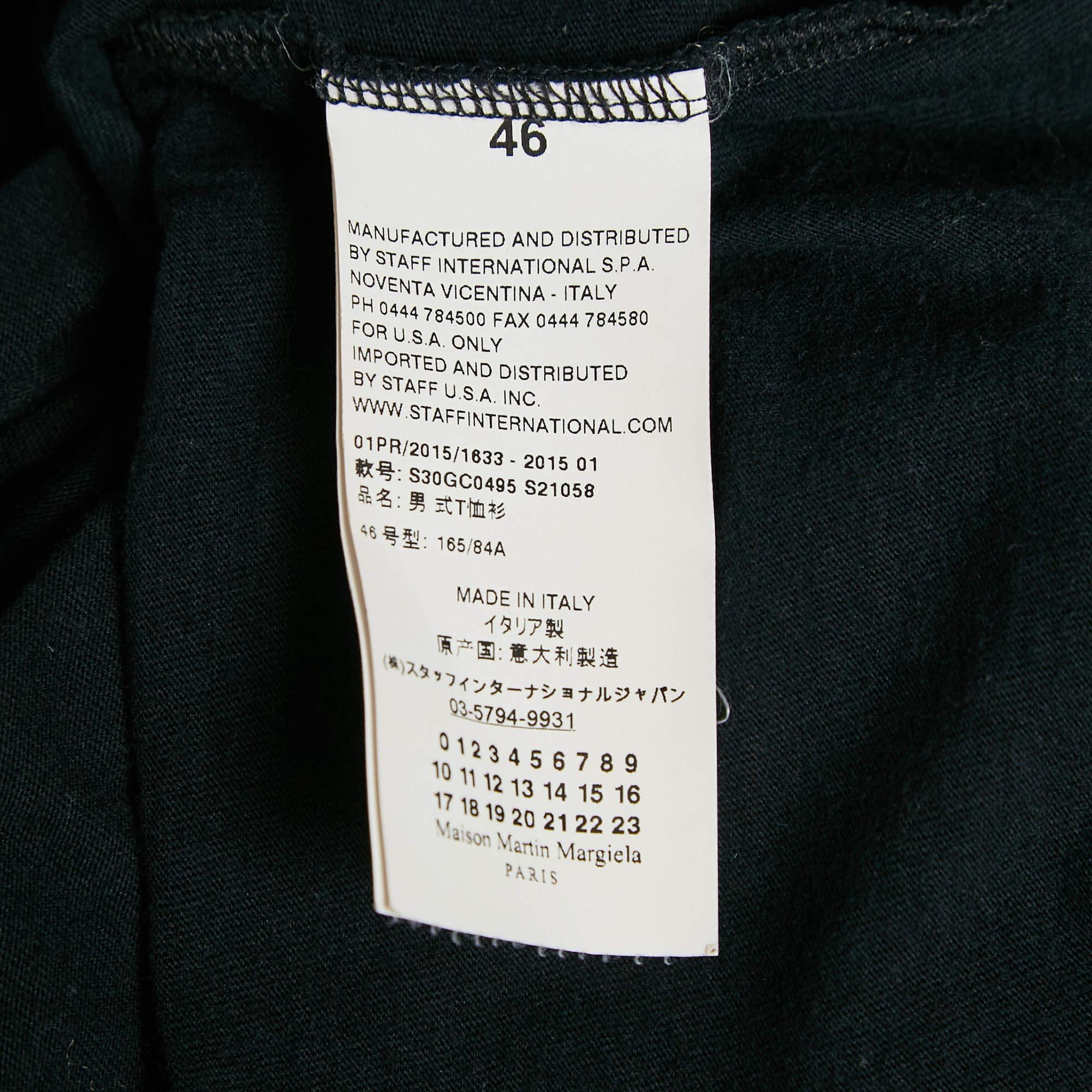 Maison Martin Margiela Black Cotton Round Neck T-Shirt S 1