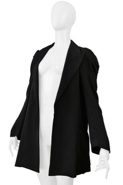 Maison Martin Margiela Black Flat Blazer Jacket With Round Armholes 1999
