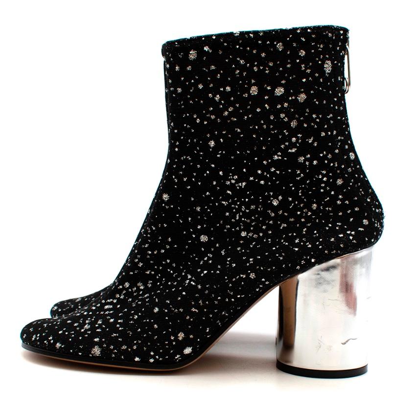 Maison Martin Margiela Black Glitter Ankle Boots - Size 40 For Sale 3