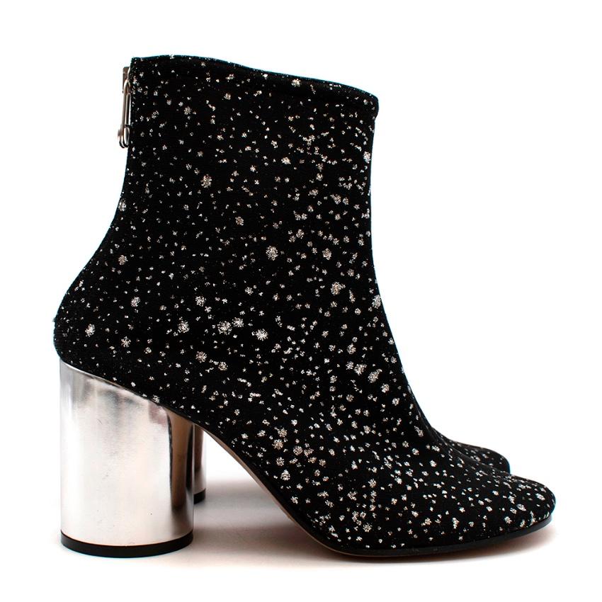 Maison Martin Margiela Black Glitter Ankle Boots - Size 40 For 