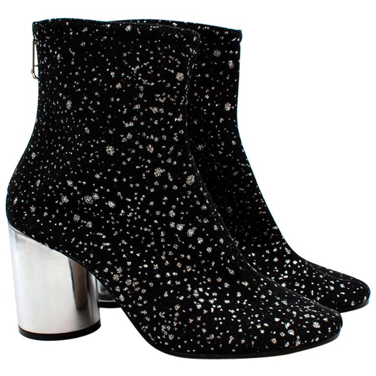 Maison Martin Margiela Black Glitter Ankle Boots - Size 40 For Sale