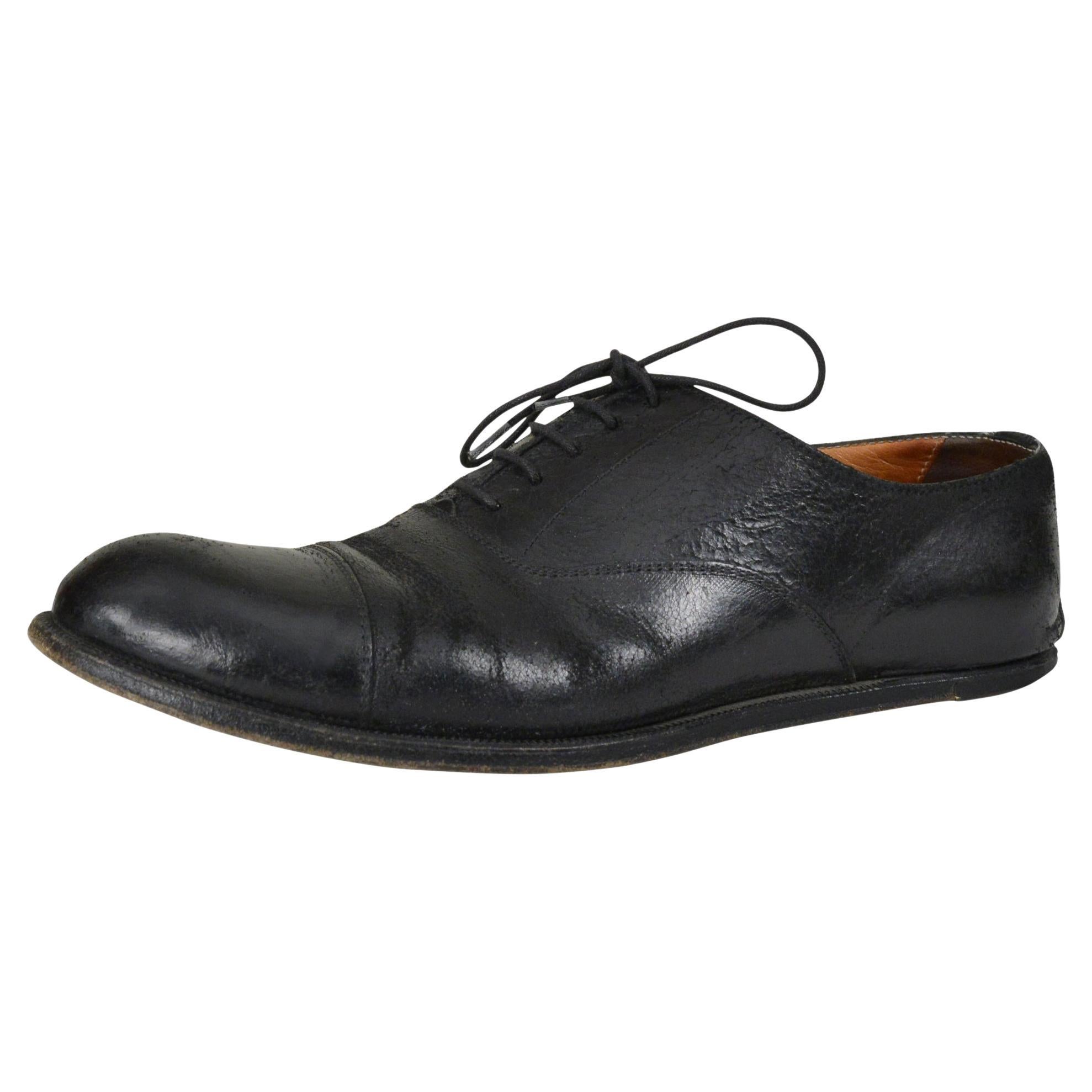 Maison Martin Margiela Black "Heelless" Oxford Lace Up Shoes 2000-01 For Sale