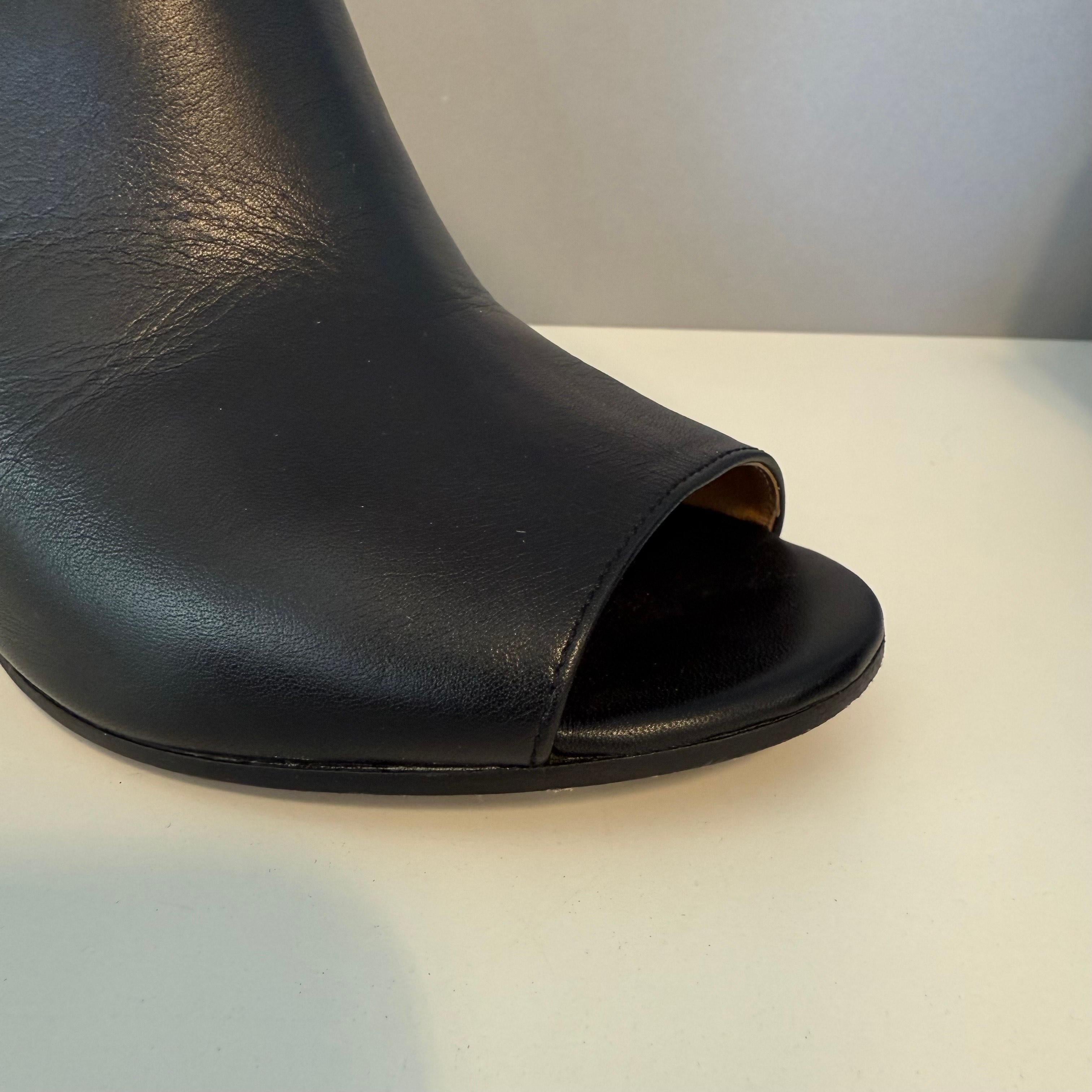 Noir Maison Martin Margiela Cuir noir Open Toe IT 38 en vente