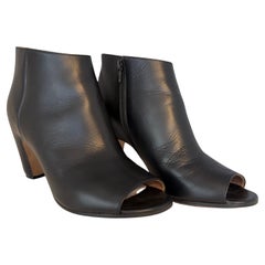 Maison Martin Margiela Puntera abierta de piel negra IT 38