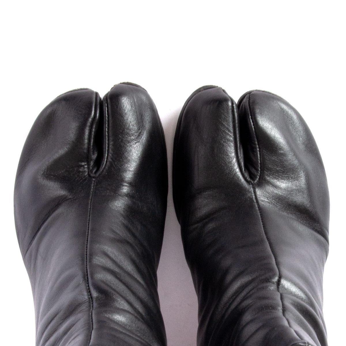 patent leather tabi boots