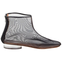 MAISON MARTIN MARGIELA schwarze Mesh & Perspex-Stiefeletten Schuhe 36