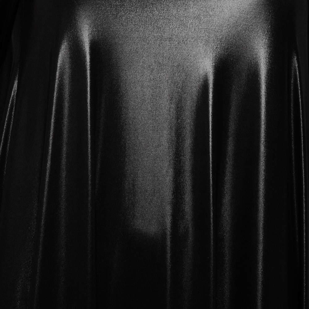 Maison Martin Margiela Black Metallic Knit Turtleneck Flared Maxi Dress S 3