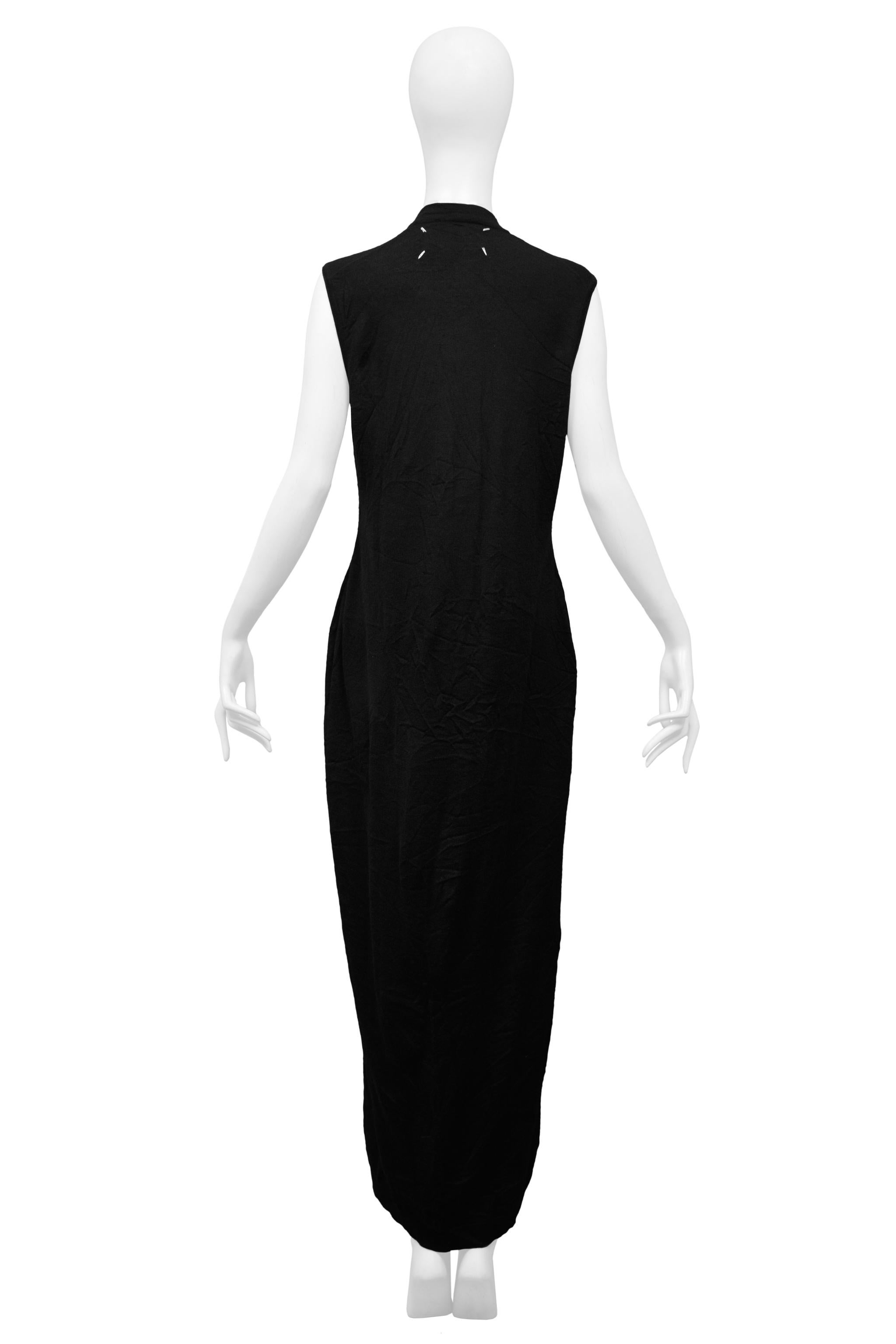 Maison Martin Margiela Black Oversized Maxi Sweater Dress In Excellent Condition For Sale In Los Angeles, CA