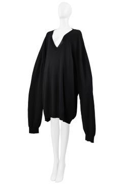 Maison Martin Margiela Black Oversized V Neck Sweater Ss 2000