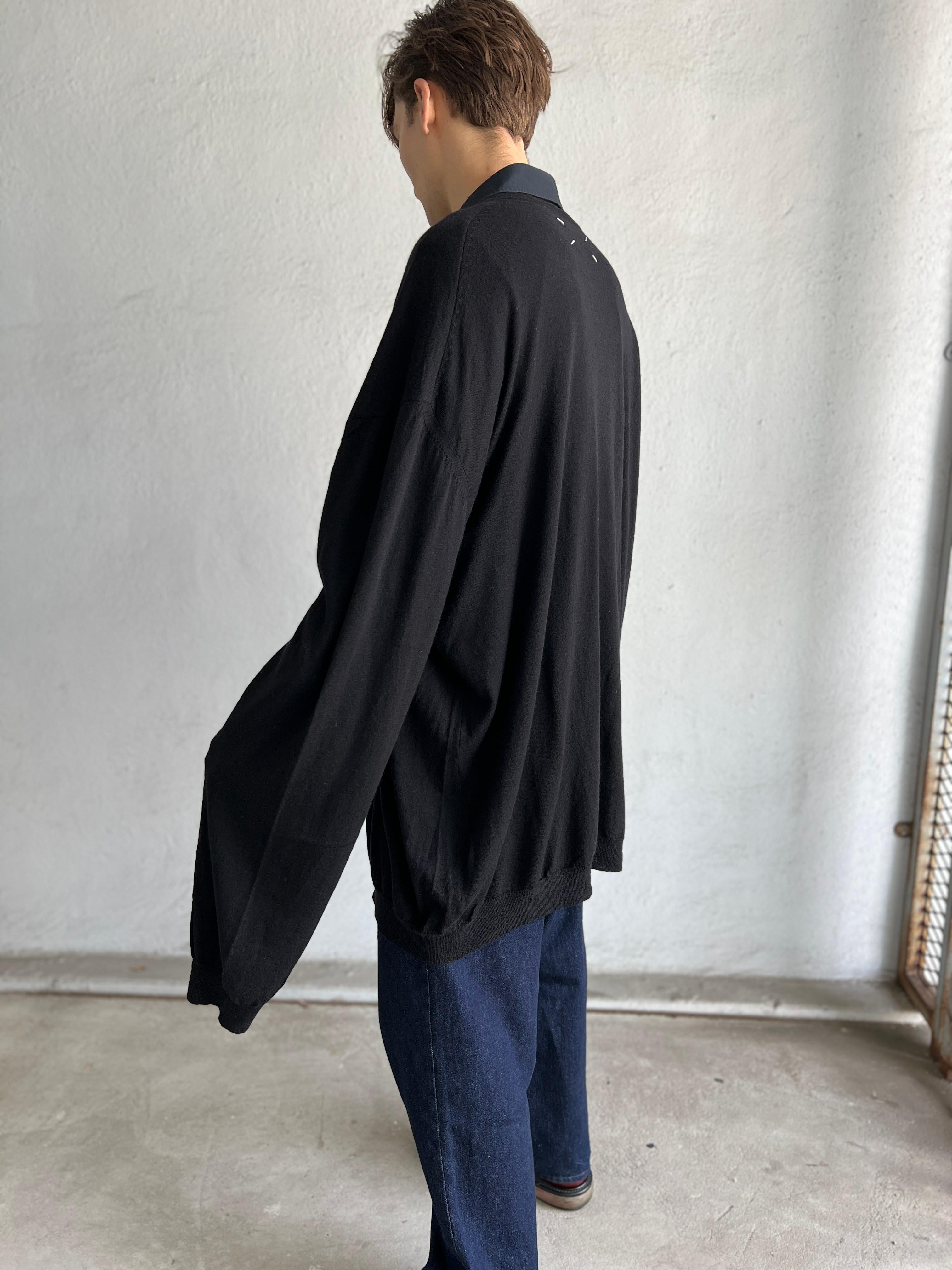Maison Martin Margiela Schwarzer Pullover mit übergroßem V-Ausschnitt Ss 2000 im Angebot 5