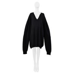 Maison Martin Margiela Maglione nero oversize con collo a V Ss 2000