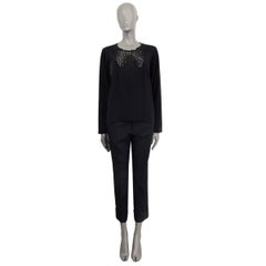 MAISON MARTIN MARGIELA black polyester CUT OUT Blouse Shirt 42 L