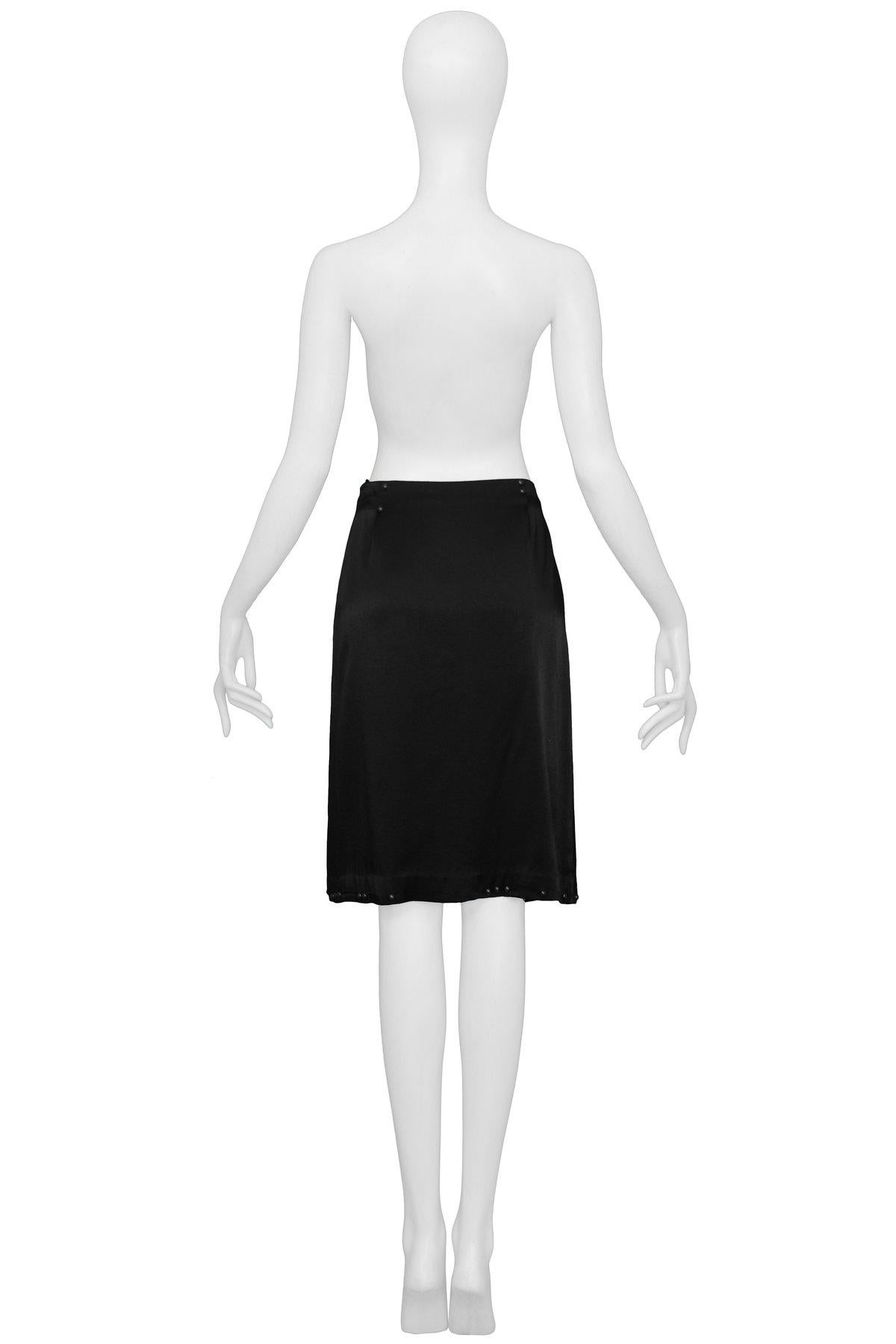 Maison Martin Margiela Black Satin Skirt With Studs 2006 In Excellent Condition For Sale In Los Angeles, CA