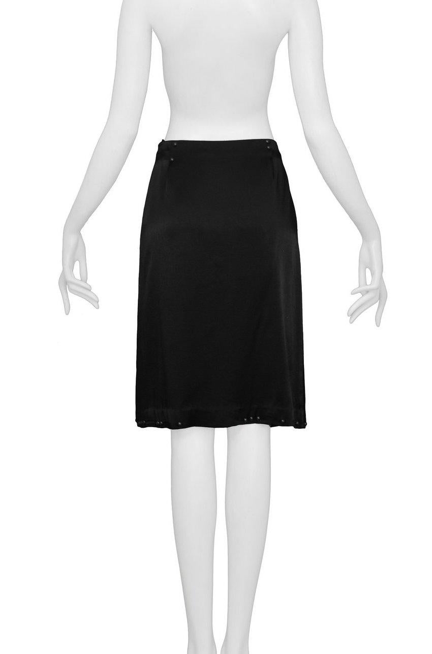 Women's Maison Martin Margiela Black Satin Skirt With Studs 2006 For Sale