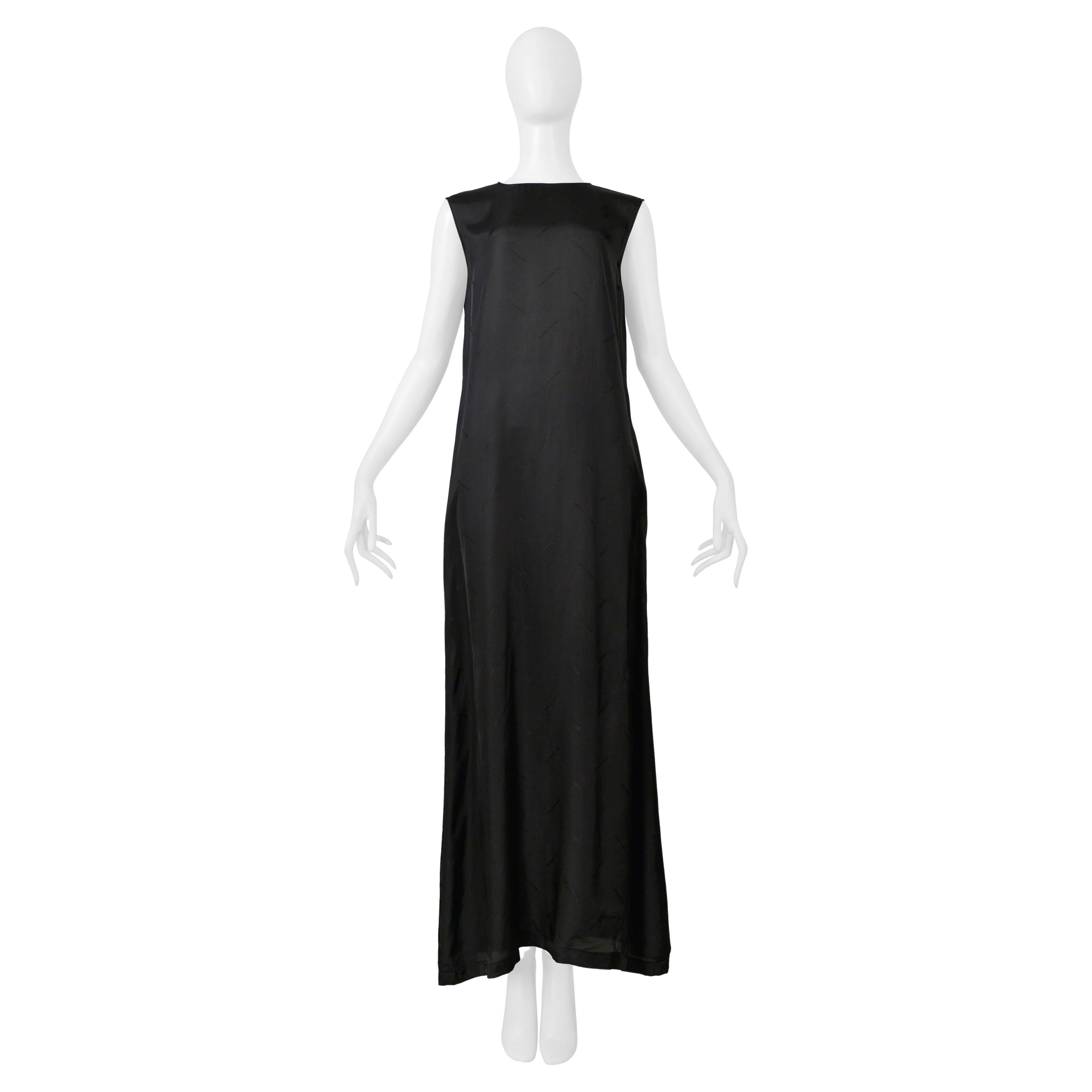 Maison Martin Margiela Schwarzes ärmelloses Kleid aus Bemberg-Futter, ca. 2000
