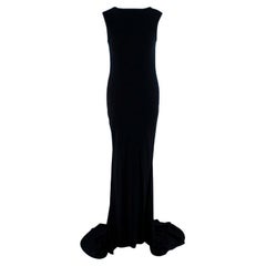Maison Martin Margiela Black Stretch-Ribbed Cotton Long Dress