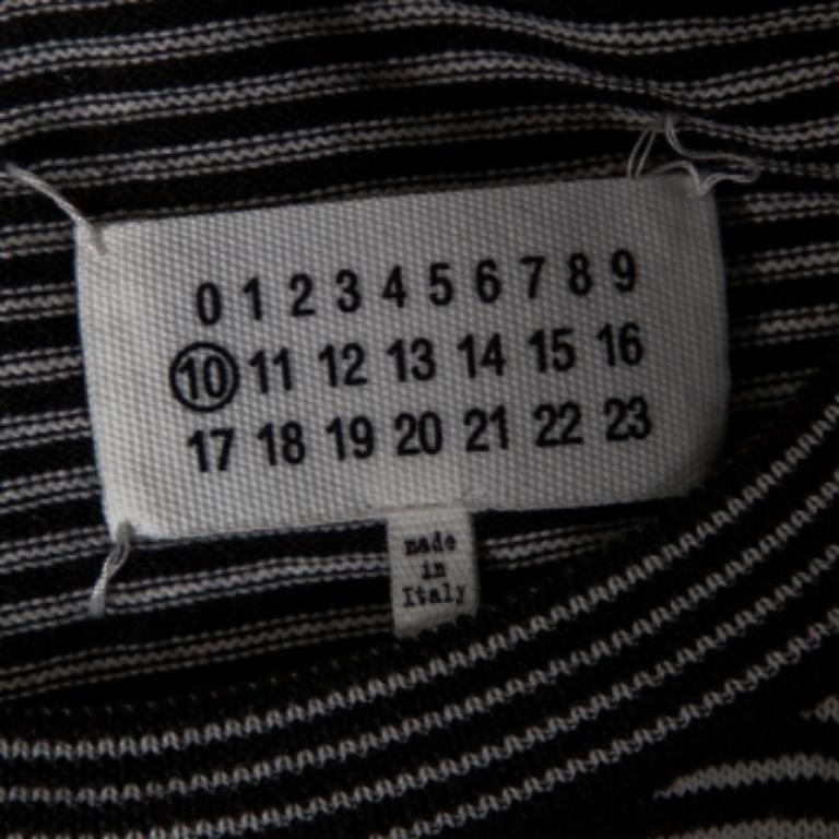 Maison Martin Margiela Maglia a righe nere in lana scamosciata con dettagli patch L.L.A. In condizioni buone in vendita a Dubai, Al Qouz 2