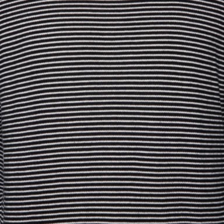 Maison Martin Margiela Maglia a righe nere in lana scamosciata con dettagli patch L.L.A. in vendita 3