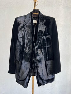 Maison Martin Margiela Black Velvet Deconstructed Flat Jacket 2000