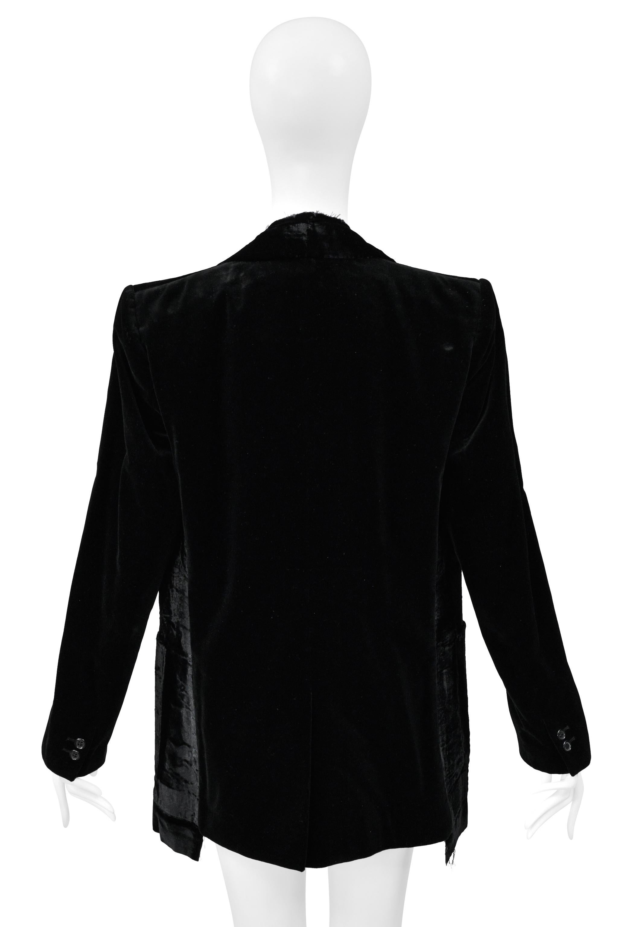 Maison Martin Margiela Flache Jacke aus schwarzem Samt, dekonstruiert 2000 im Angebot 2