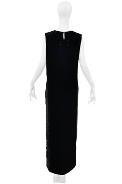 Maison Martin Margiela Black Velvet Sleeveless Evening Gown W Selvage Edges 2000
