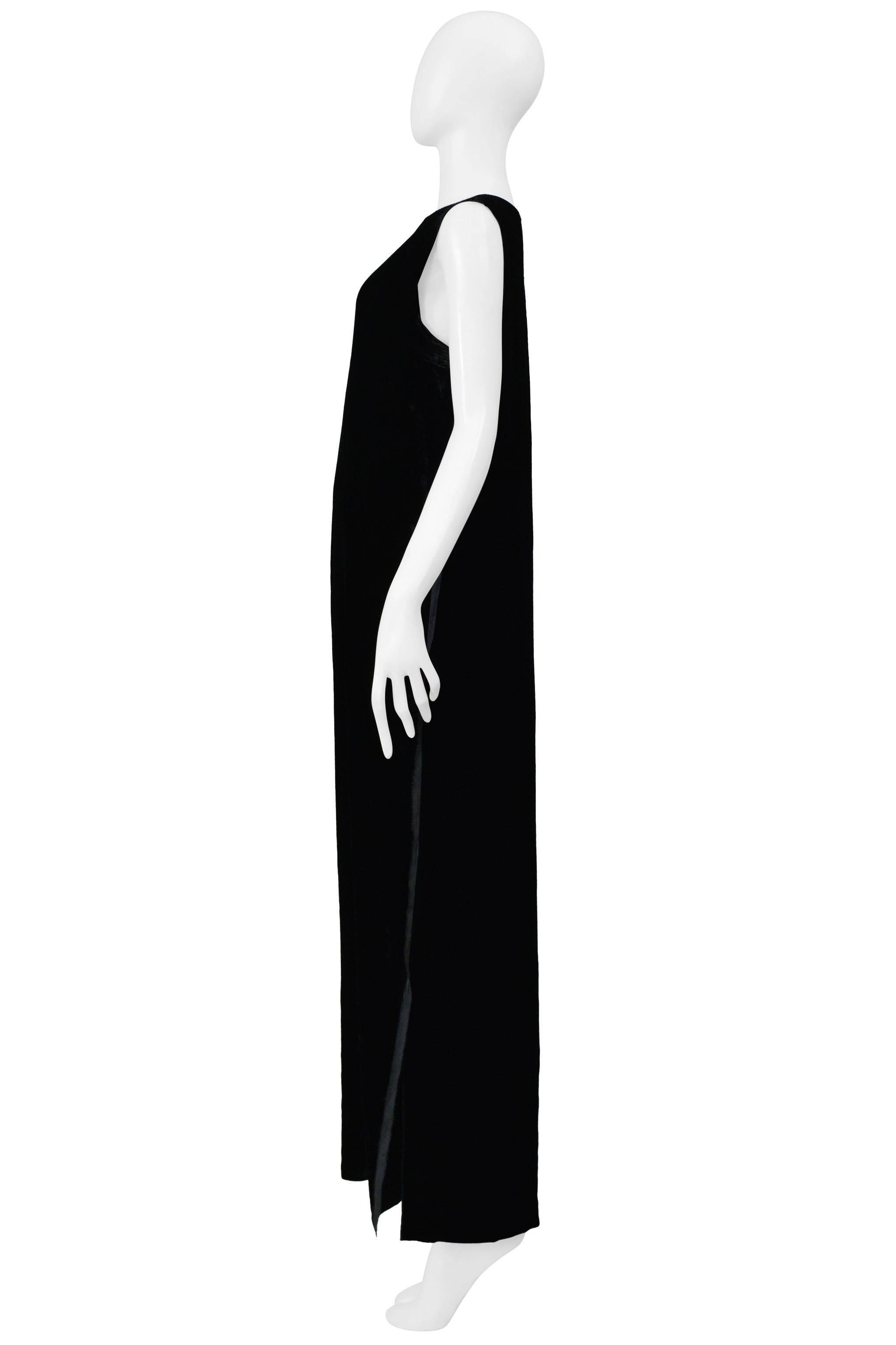 Maison Martin Margiela Robe de soirée sans manches en velours noir avec bordures en selvage 2000 Excellent état - En vente à Los Angeles, CA