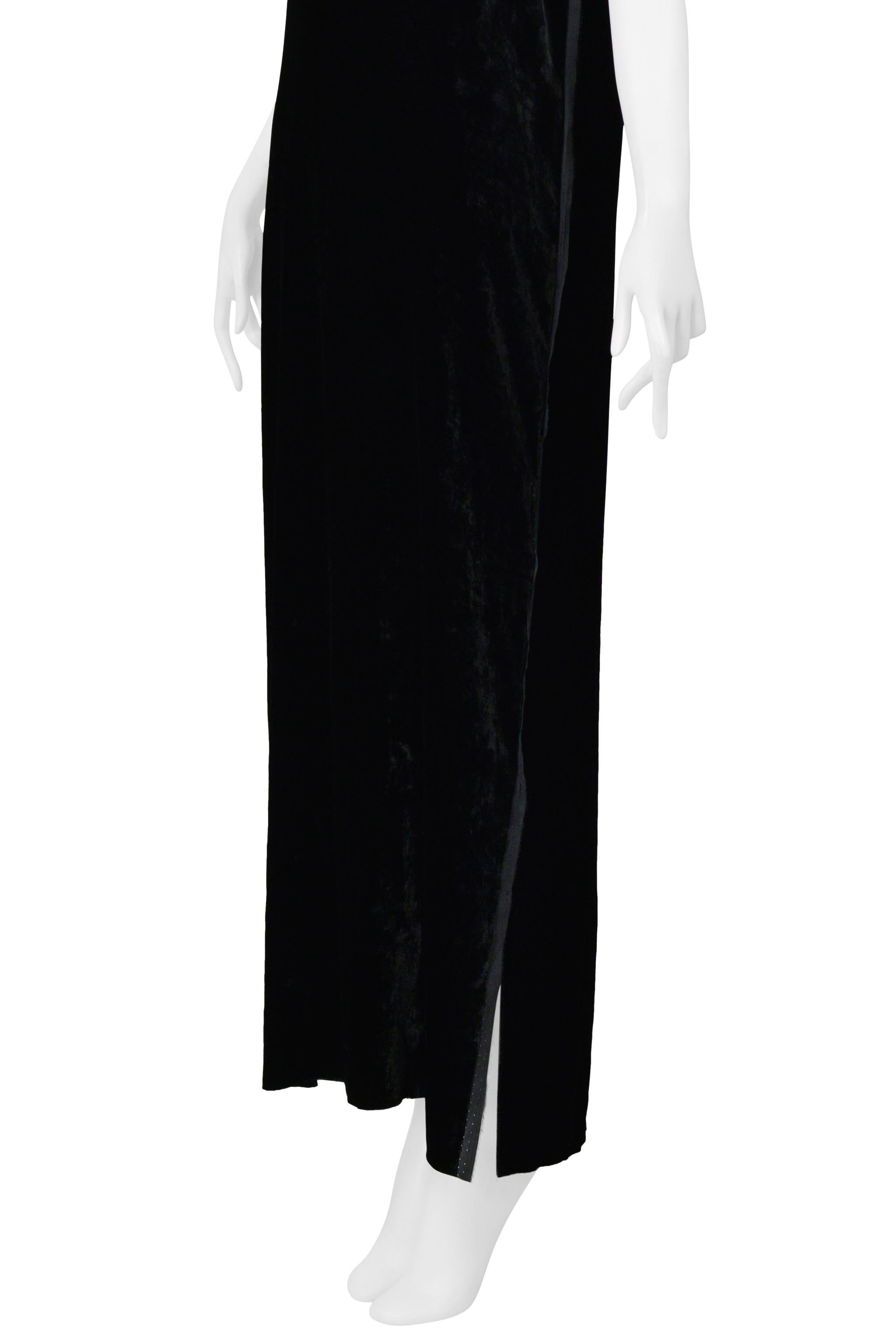 Maison Martin Margiela Robe de soirée sans manches en velours noir avec bordures en selvage 2000 en vente 1