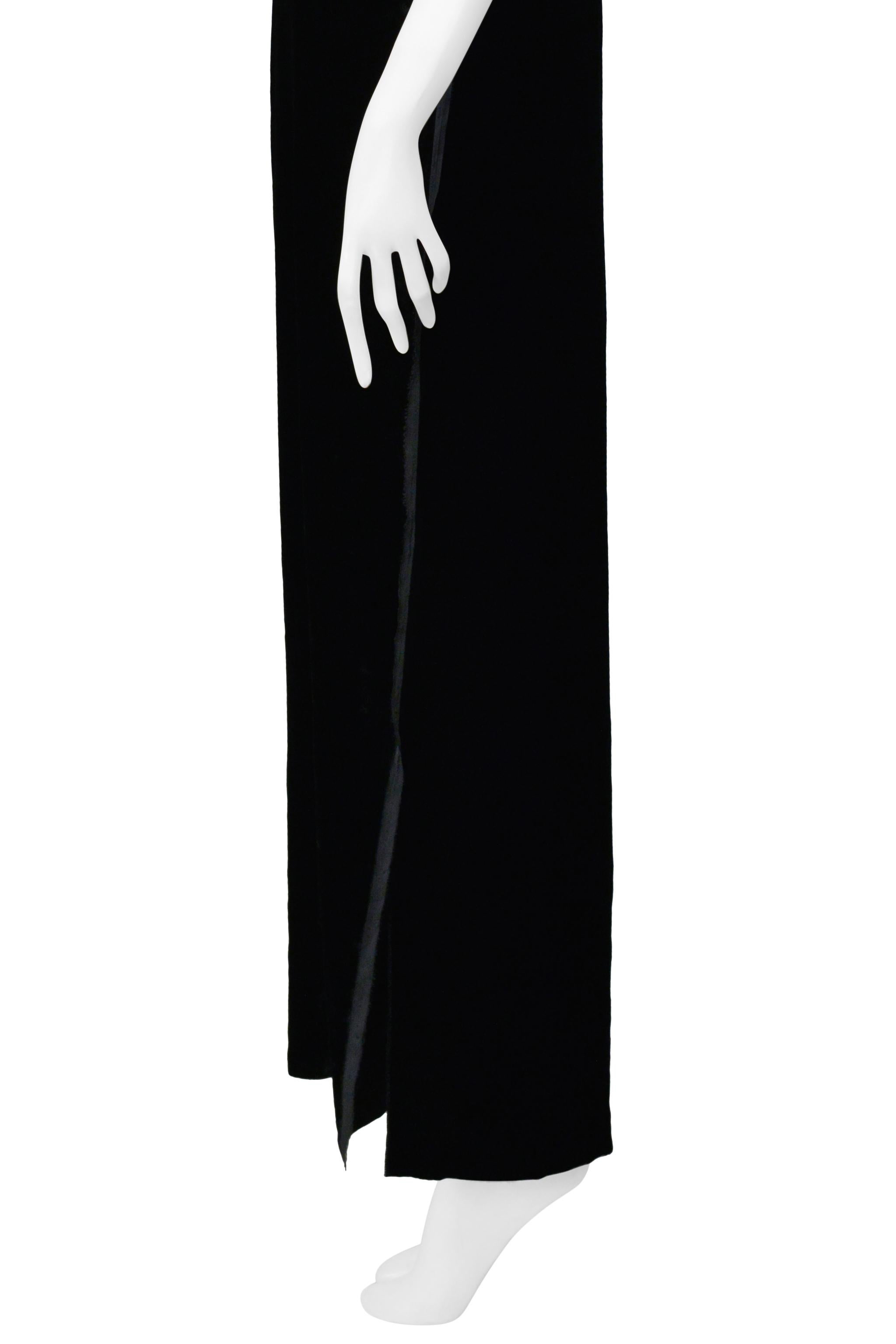 Maison Martin Margiela Robe de soirée sans manches en velours noir avec bordures en selvage 2000 en vente 2