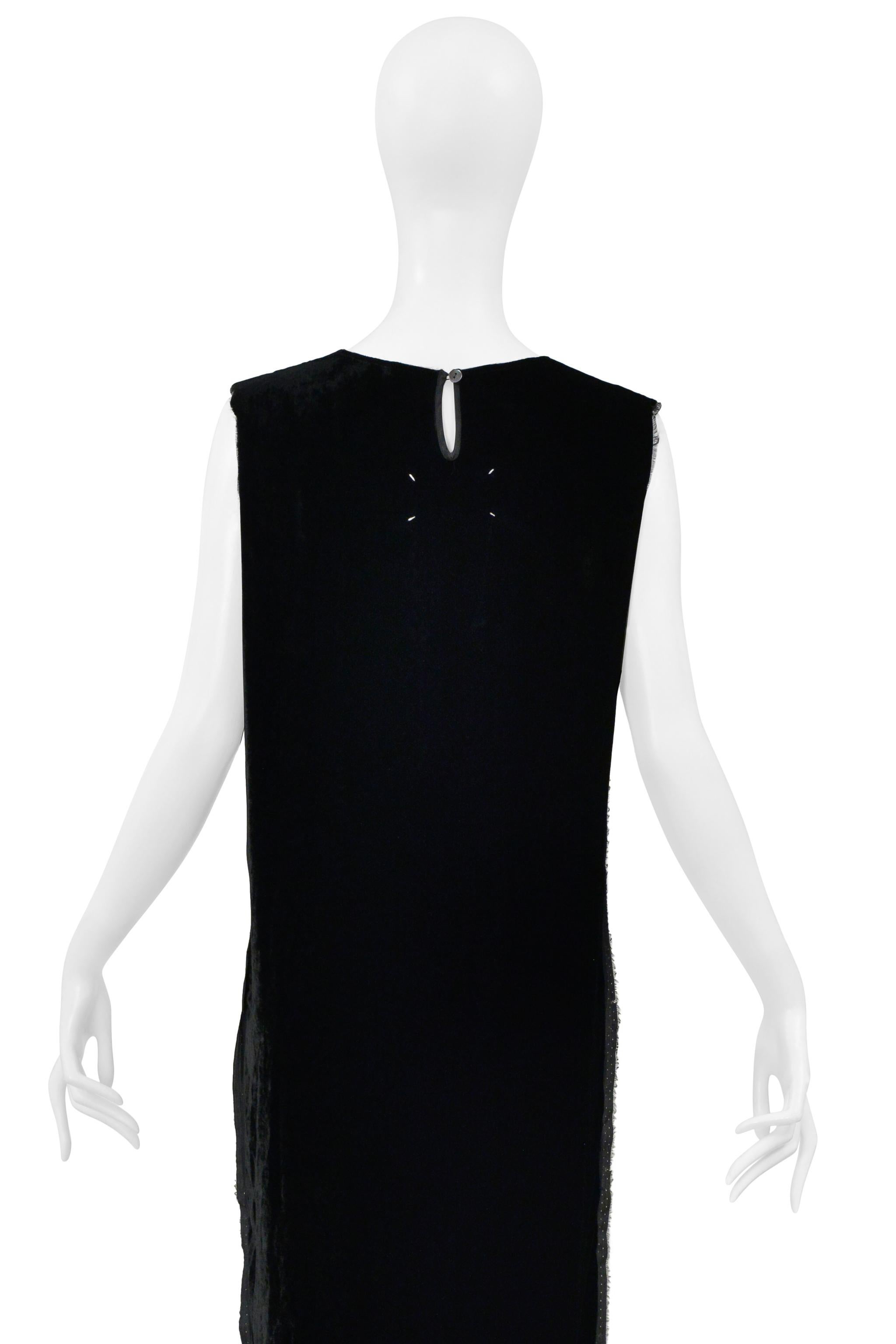 Maison Martin Margiela Robe de soirée sans manches en velours noir avec bordures en selvage 2000 en vente 3