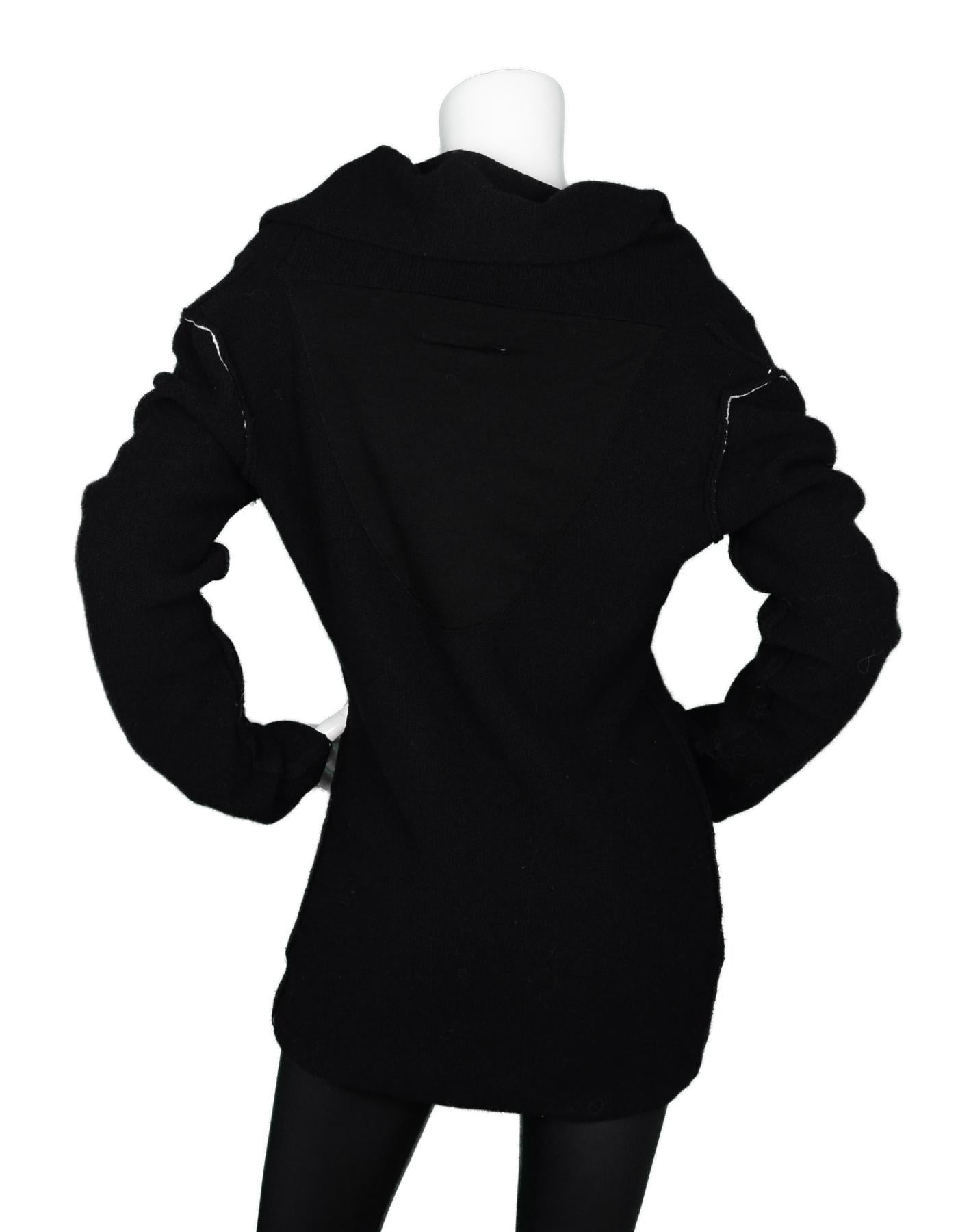Maison Martin Margiela Black Wool Cowl Neck Sweater Sz Large In Excellent Condition In New York, NY