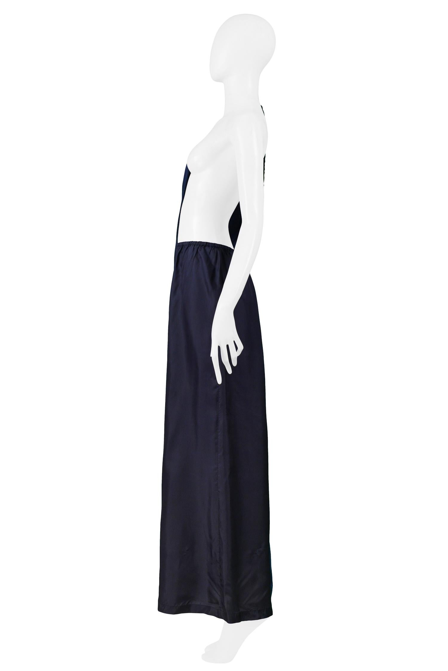 Maison Martin Margiela Blue Asymmetrical Avant Garde Maxi Apron Dress In Excellent Condition In Los Angeles, CA