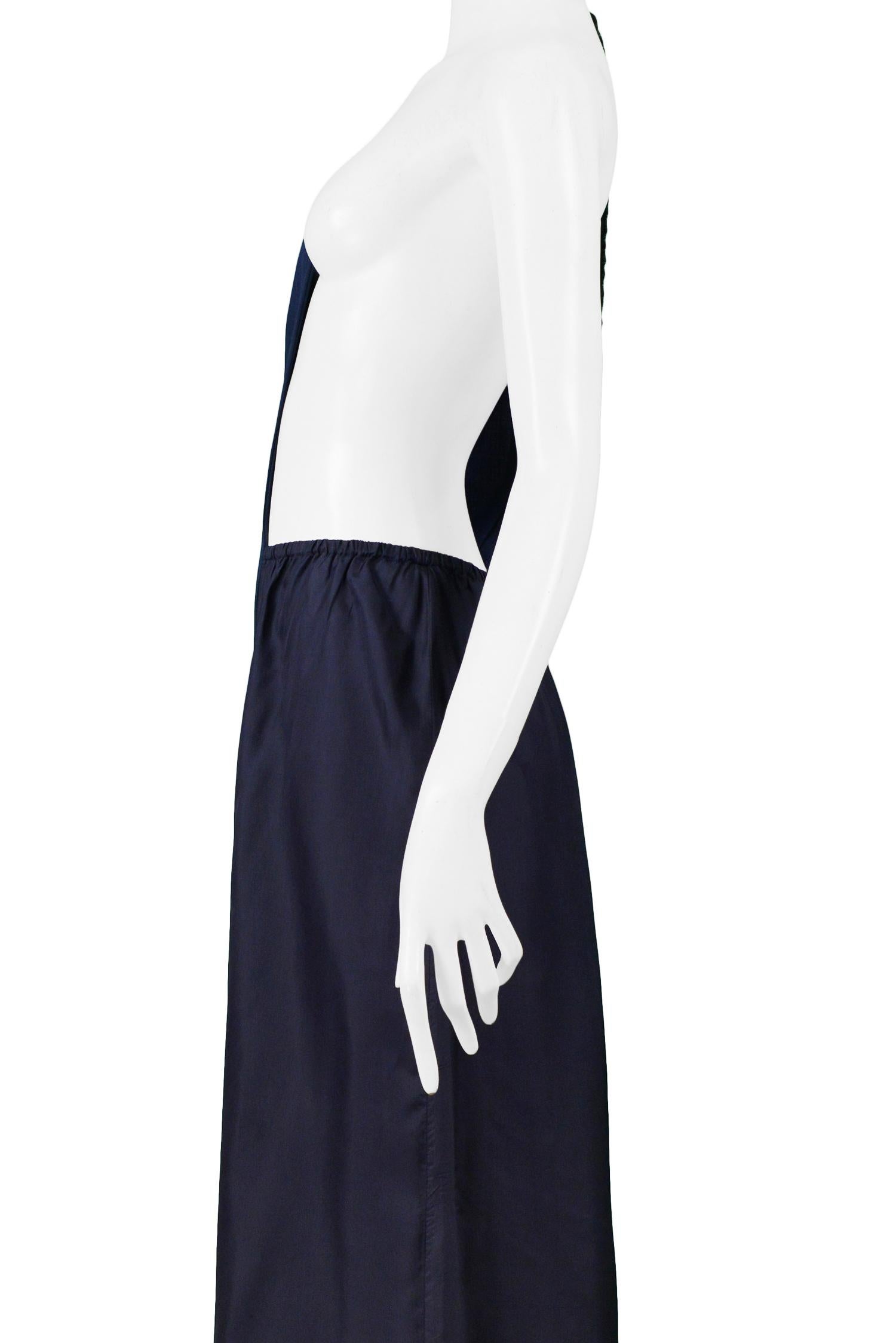 Women's Maison Martin Margiela Blue Asymmetrical Avant Garde Maxi Apron Dress